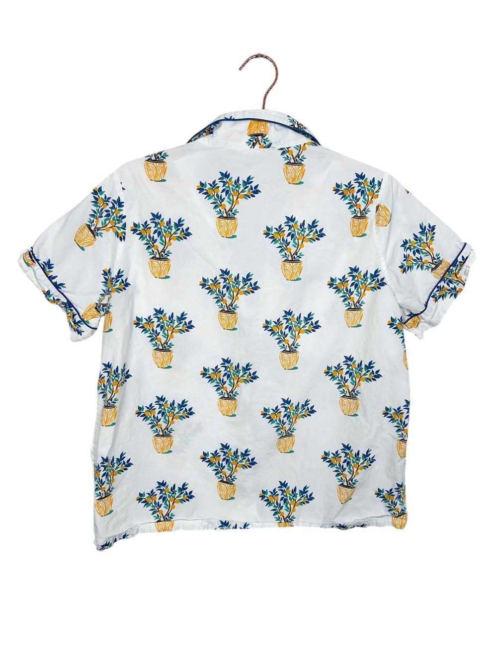 Printfresh Citrus Plant Button Up Short Sleeve Top - Picture 2 of 6
